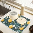 thumbnail image 2 of Yayeee Dish Drying Mat for Kitchen Counter 16" x 18" Microfiber Super Absorbent Coffee Decorative Pad, Yellow Lemons, 2 of 9