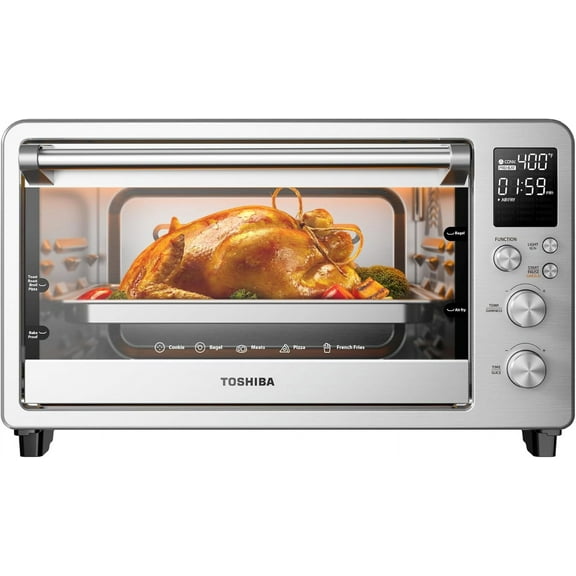 ChefFry Air Fryer Toaster Oven Combo, 26.4 QT Large Capacity, 12-in-1 Countertop Toaster Oven, Stainless Steel