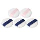 thumbnail image 3 of 5 uds esponja para polvo redonda de doble cara pila elevada lavable amigable para la piel esponja para maquillaje en polvo con banda de cinta azul oscuro rosa, 3 of 5