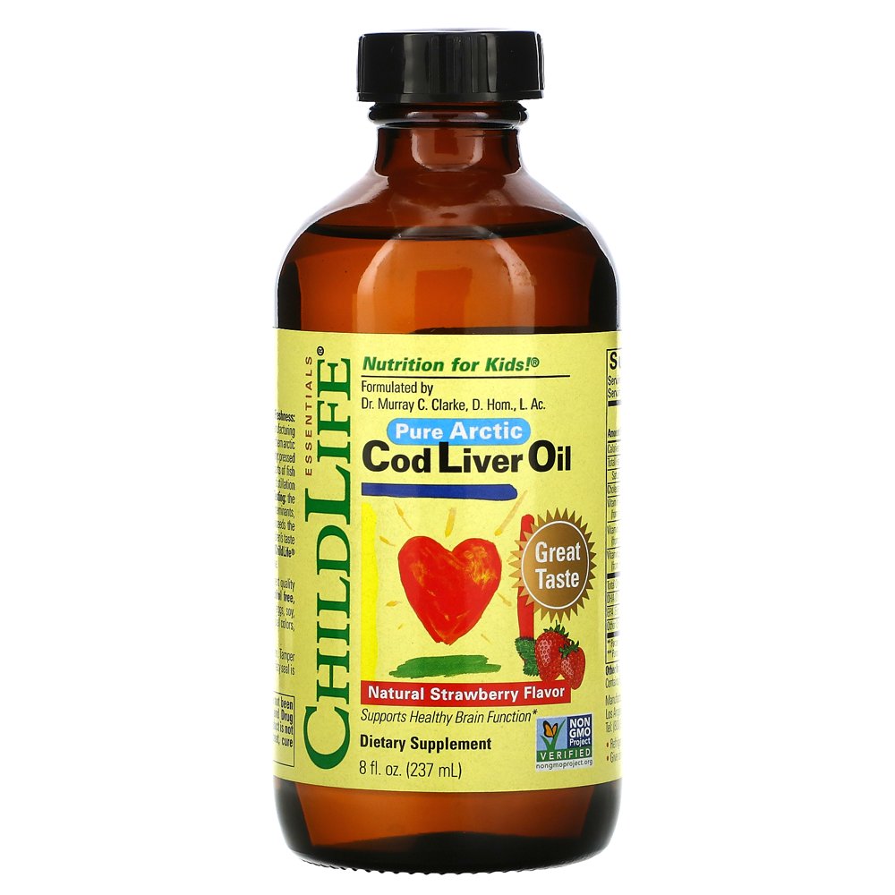 ChildLife Cod Liver Oil, Natural Strawberry Flavor, 8.0 Oz Walmart