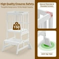 thumbnail image 4 of Toddler Standing Tower - Adjustable Height Toddler Kitchen Stool Helper - Kids Kitchen Step Stool for Learning with Removable Safety Railing White, 4 of 16