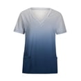 thumbnail image 4 of Ozmmyan Womens Tops Scrubs for Women Short Sleeve V-neck Scrubs Tops Working Uniform Printed with Two Pockets Blouse Nursing Uniform Saving Clearance, 4 of 5