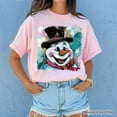 thumbnail image 5 of Brushstroke Cute Snowman T-Shirt, Preppy Merry Christmas Glitter Holiday Tee, 5 of 8
