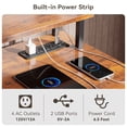 thumbnail image 6 of Satifur Computer Desk with Power Outlet & LED Light, Home Office Writting Desk for 2 Person 93" with Drawers & Monitor Stands, Rustic, 6 of 11