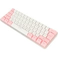 thumbnail image 1 of ZOUSSIQI Clavier de Jeu 60 %, Clavier de Bureau Ergonomique avec Rétroéclairage RVB pour PC (Rose Blanc) CA919-38533, 1 of 9