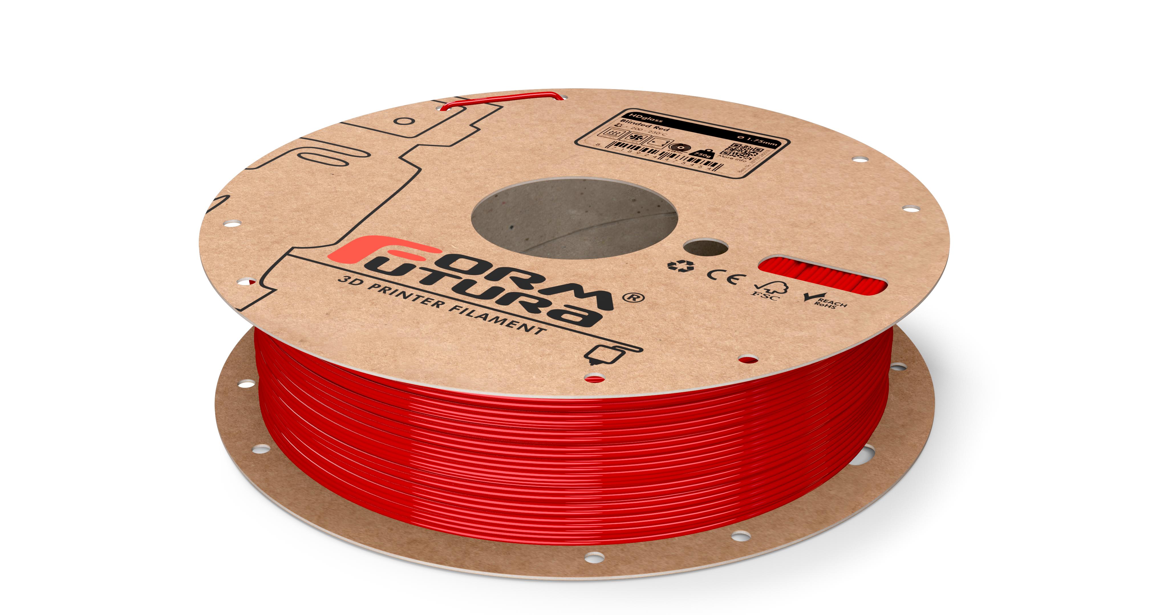 PETG Filament HDglass 1.75mm See Through Red 750 gram 3D Printer Filament