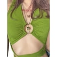 thumbnail image 5 of hirigin Womens Fashion Sexy Vest Hollow Bandage Solid Color Exposed Navel Halter Camisole, 5 of 5