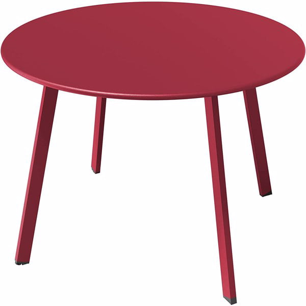 Chok Patio Side Table Outdoor, Metal Side Table Small Round Side Table Weather Resistant End Table Outdoor Table for Garden Porch Balcony Yard Lawn,Red