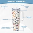 thumbnail image 5 of Sikiie Watercolor Floral Insulated Stainless Water Bottle Lid Travel Mug Cup Insulated Tumblers Cup 40oz Ice Bully With Handle, 5 of 8
