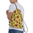 thumbnail image 4 of Yiaed Sunflowers Print Drawstring Bags Drawstring Backpack Bulk String Back Pack Gym Sport Bag-Medium, 4 of 5