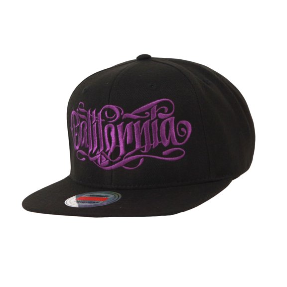 WITHMOONS California Snapback Flat Brim Hat Hiphop Baseball Cap Embroidery Adjustable AL21572 (Black)