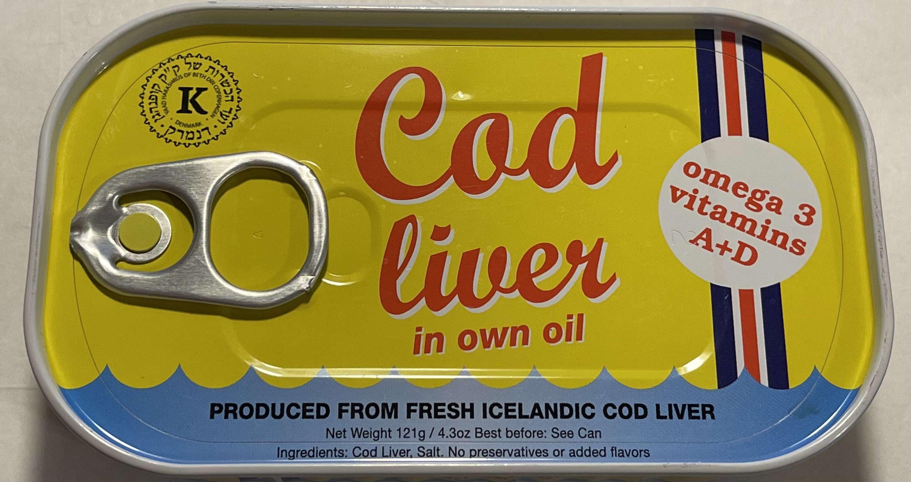 Threeline Imports Kosher Cod Liver in Own Oil 4.3 oz