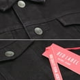 thumbnail image 3 of Red Label Men’s Premium Casual Faded Denim Jean Button Up Cotton Slim Fit Jacket (Black, L), 3 of 3