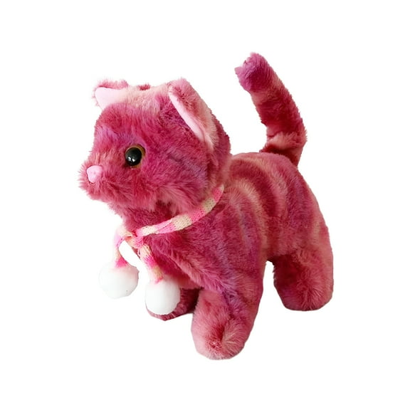 BESTSKY Electronic Plush Cat Toy Robot Cat Toys Interactive Cat Pets for Boys Girls Kids Red