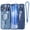 Blue, variant on Meifigno Designed for iPhone 17 Pro Max Case 6.9", [Glitter Card & Wrist Strap] [Compatible with MagSafe] [2X HD Screen Protectors] Surround Raised Lens Protection for 17 ProMax Case, Cosmic Orange