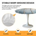 thumbnail image 6 of Yellow Leaf Forest Elastic Fitted Round Table Cover Retro Blue Painting Waterproof Outdoor Tablecloth for Holiday Party, Picnic, Patio & Dining Fits Tables Up to 55"-60", 6 of 8