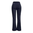 thumbnail image 6 of BKQCNKM Flare Leggings Flare Leggings For Women Women Pockets High Waist Solid Straight Leg Pants Long Trousers Flared Pants Flared Leggings Blue L, 6 of 7