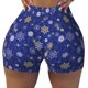 thumbnail image 2 of Fotbe Golden Snowflakes Royal Blue Shorts Sin Costuras – Shorts Deportivos de Cintura Alta para Mujer, Elásticos para Gimnasio, Yoga, Running o Ciclismo-Small, 2 of 8