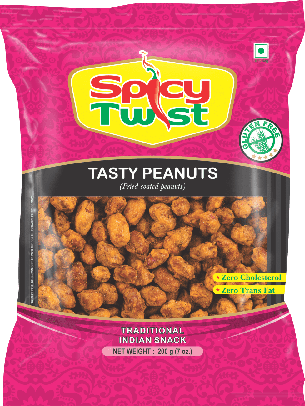 Spicy Twist Indian Snack Tasty Peanuts (7 oz.) 1 Pack
