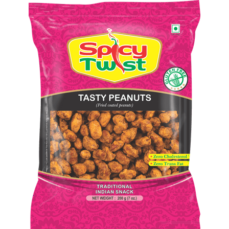 Spicy Twist -Indian Snack- Tasty Peanuts (7 oz.) - 1 Pack