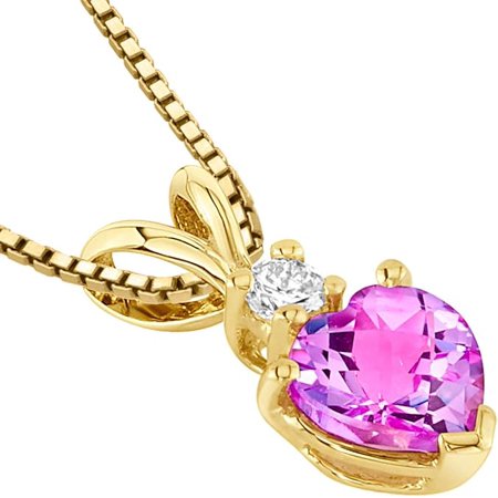 Heart Shape Pink Sapphire Gemstone Pendant Necklace for Women in 925 Sterling Silver | Elegant Jewelry Gift