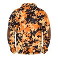 thumbnail image 5 of Men's Stand Collar Sweatshirt with 3 Buttons & Camouflage Print, Outdoor Casual Fleece Top for Streetwear, Christmas, Fall Winter, Hiking and Urban Exploration,Orange,L, 5 of 5