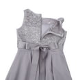 thumbnail image 5 of iEFiEL Girls Sequined Lace Chiffon Flower Girl Dress 2 Layers Wedding Birthday Party Dress Gray 14, 5 of 7