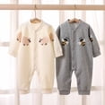 thumbnail image 4 of 18-24 Months Infant Jumpsuit Girls' Clothing With Fitting And Comfortable Cartoon Printed Climbing Suit Newborn Fall Winter Gift Clothes,Grey Jumpsuit Sleep & Play One-Piece Bodysuit, 4 of 9
