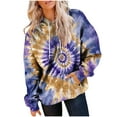 thumbnail image 4 of Womens Fashion Tie Dye Gradient Hoodies Oversized Sweatshirt Plus Size Loose Fit Cute Hooded Jacket Outwears Drawstring Fall Pullover Tops with Pocket, 4 of 7