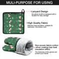 thumbnail image 7 of Green Christmas Pattern Kitchen Oven Mitt and Pot Holder Sets 4 Pcs for Baking, Cooking and Grilling, Heat Resistant Up To 392 °F, 7 of 7