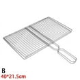 thumbnail image 1 of SharkTRUE Non-Stick Fish Grilling Basket Metal Handle Barbecue Tool Meat Bacon Net BBQ Rack Grill Outdoor Steel Accessories, 1 of 8