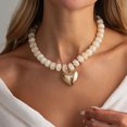 thumbnail image 3 of NICKSUN Chunky Heart Necklaces for Women, Colorful Resin Beaded Choker Necklace, Cute Gold Puffy Heart Statement Necklace Trendy Acrylic Choker Jewelry Gift, 3 of 8