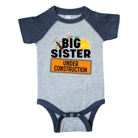 

Inktastic Big Sister under construction Gift Baby Girl Bodysuit