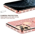 thumbnail image 5 of Apple iPhone 11 Pro Max Case for Girl Women, Glitter Cute Girly Ring Kickstand Diamond Rhinestone Bumper Pink Clear Shock Proof Protective Phone Case iPhone 11 Pro Max 6.5inch - Rose Gold, 5 of 5