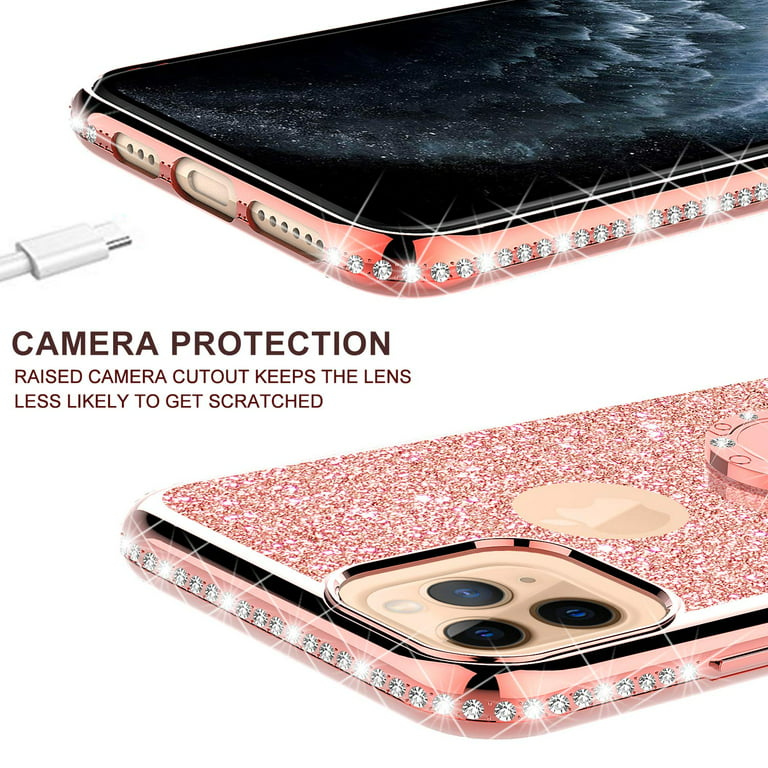 MATEPROX iPhone 12 Pro case,iPhone 12 Cases Bling Sparkle Cute Girls Women  Protective Cover for iPhone 12 Pro/iPhone 12 6.1 2020(Pink)