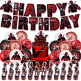 thumbnail image 2 of 1 juego de globos de látex de Los Vengadores de Deadpool, pancarta de feliz cumpleaños, suministros de decoración para fiestas de superhéroes, adorno para tarta para niños, 2 of 4