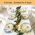 thumbnail image 5 of Summer Lemon Round 13 Inch Placemats Set of 4, Coastal Shells Pastoral Floral Farmhouse Wood HeatResistant Non Slip Place Mats for Dining Table, Wipeable Braided Kitchen Table Mats for Housewarming, 5 of 9