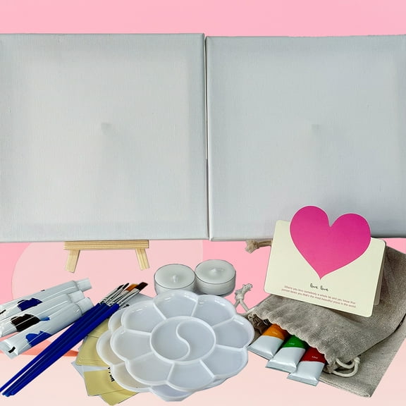 Date Night Box For Two - Paint Night Activity Box,Couples Paint Party Kits For Paint Date Night Games for Couples Date Nighet Valentine's Day Over a Special Paint Night Date