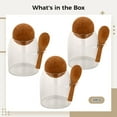 thumbnail image 5 of 3-Piece Glass Storage Jar Set with Cork Lids & Spoons, 500ml Clear Canisters for Pantry, Kitchen, Spices, Coffee, Tea, Flour, Sugar, Airtight Containers, 5 of 5