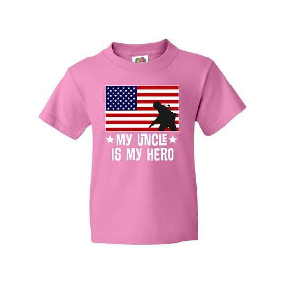 Inktastic Military Uncle is my Hero US Flag Youth T-Shirt