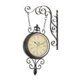 thumbnail image 2 of Reloj de pared de doble cara, silencioso, funciona con pilas, rotación de 360 ​​grados, fácil de leer. Negro, 2 of 9