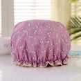 thumbnail image 1 of Bonnet de Douche, Bonnets de Douche pour Femmes, Double Couche Imperméable Chapeau de Bain Protection des Cheveux Bonnet de Douche Réutilisable, 1 of 5