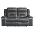 thumbnail image 2 of Benjara Dara 66 Inch Lay Flat Manual Recliner Loveseat, Dark Gray Faux Leather-Color:Dark GrayMaterial, 2 of 5