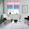 thumbnail image 4 of Pink Purple Teal Ombre Cream Kitchen Curtains Small Short 39 Inch Length, Modern Abstract Art Aesthetics Bedroom Living Room Curtains, Light Filtering Cafe Curtain Drapes 2 Panels Set 55''x39'', 4 of 9