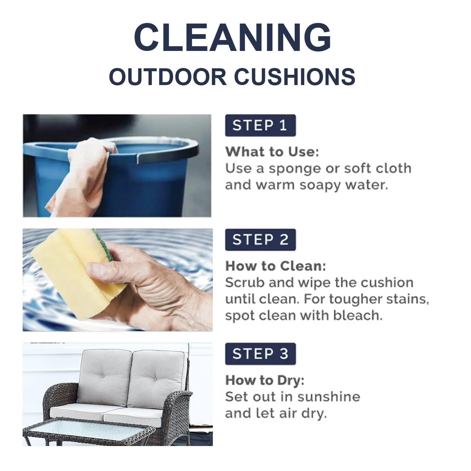 Giantfurnni Cushions for Outdoor Furniture Set 22 x 24,Patio Furniture Cushions Waterproof & Fade Resistant Deep Seat Cushion for Wicker Chair, Sofa, Couch