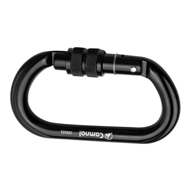 25KN mosquetón de en D de seguridad abierta hebil de seguridad para deportes al aire l herramienta de hardware Puerta de tornillo negro Sunnimix Mosquetón para escalada