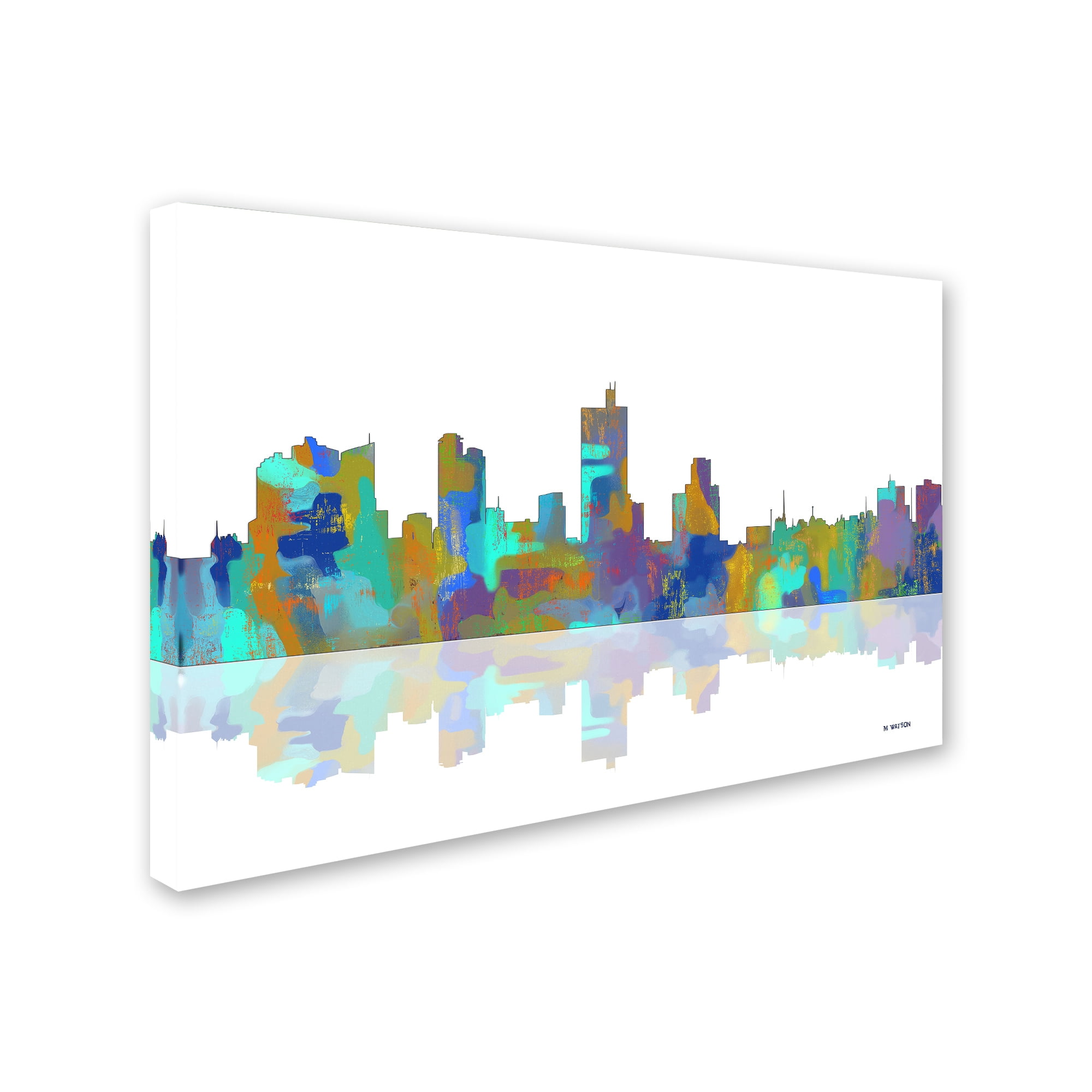 Trademark Fine Art "Fort Worth Texas Skyline" Canvas Art by Marlene Watson