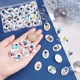 thumbnail image 6 of Glass Cabochons Oval with Spaceman Pattern Space Theme Pattern 25x18x5mm about 50pcs/bag 1 bag/box, 6 of 7