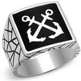 thumbnail image 1 of Alamode TK3041-10 Men High Polished Stainless Steel Ring with Epoxy in Jet - Size 10, 1 of 1