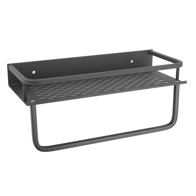 Shower Caddy Basket Shelf, Rustproof Rack With Holder, Wall Mounted Shower Organizer Shelf With Towel Bar For Kitchen Bathroom Shampoo Storage, Easy To Install